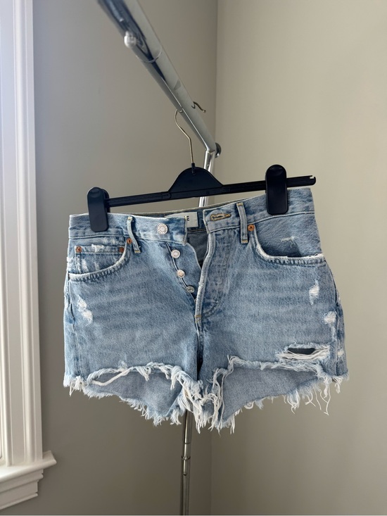 Agolde Pants - AGOLDE Light Blue Distressed Denim Shorts
